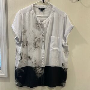 SIMPLY VERA Black and White Button-Up Blouse XXL